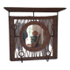 Rattan wall-mounted coat rack with mirror