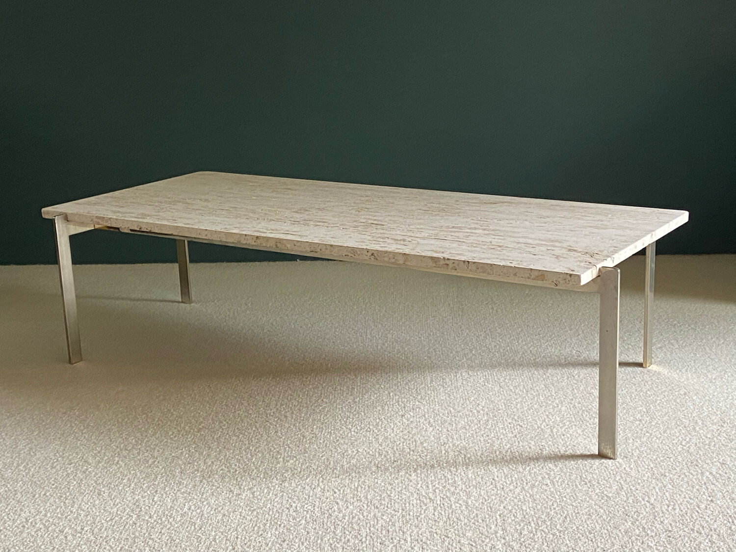 1970 rectangular travertine coffee table