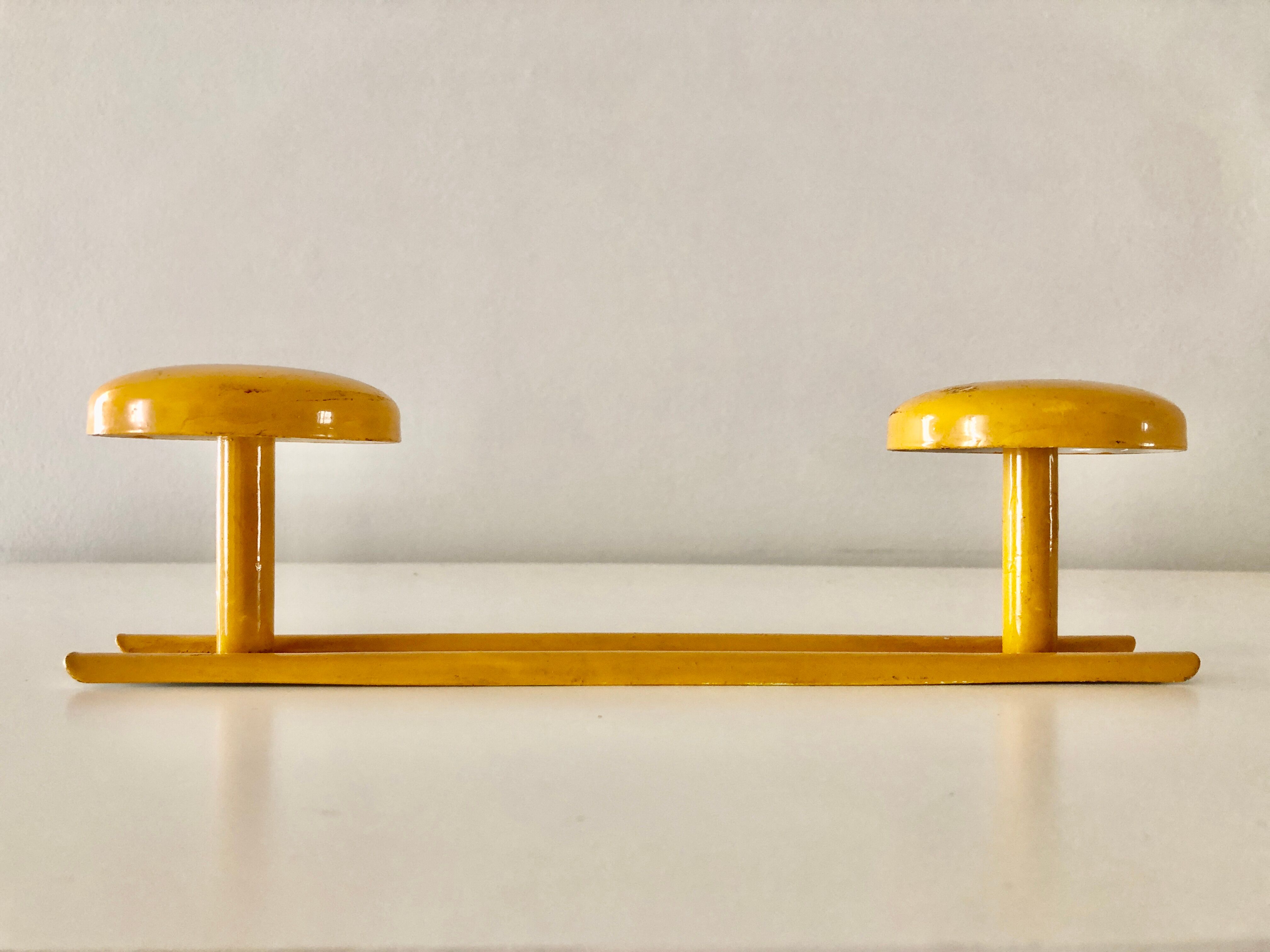 Yellow retro coat rack