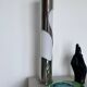 Lampe de table décorative vintage française de l'ère spatiale en métal chromé et en verre