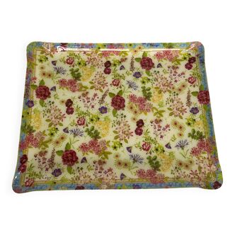 Plateau 36x46cm signé gien motif fleurs