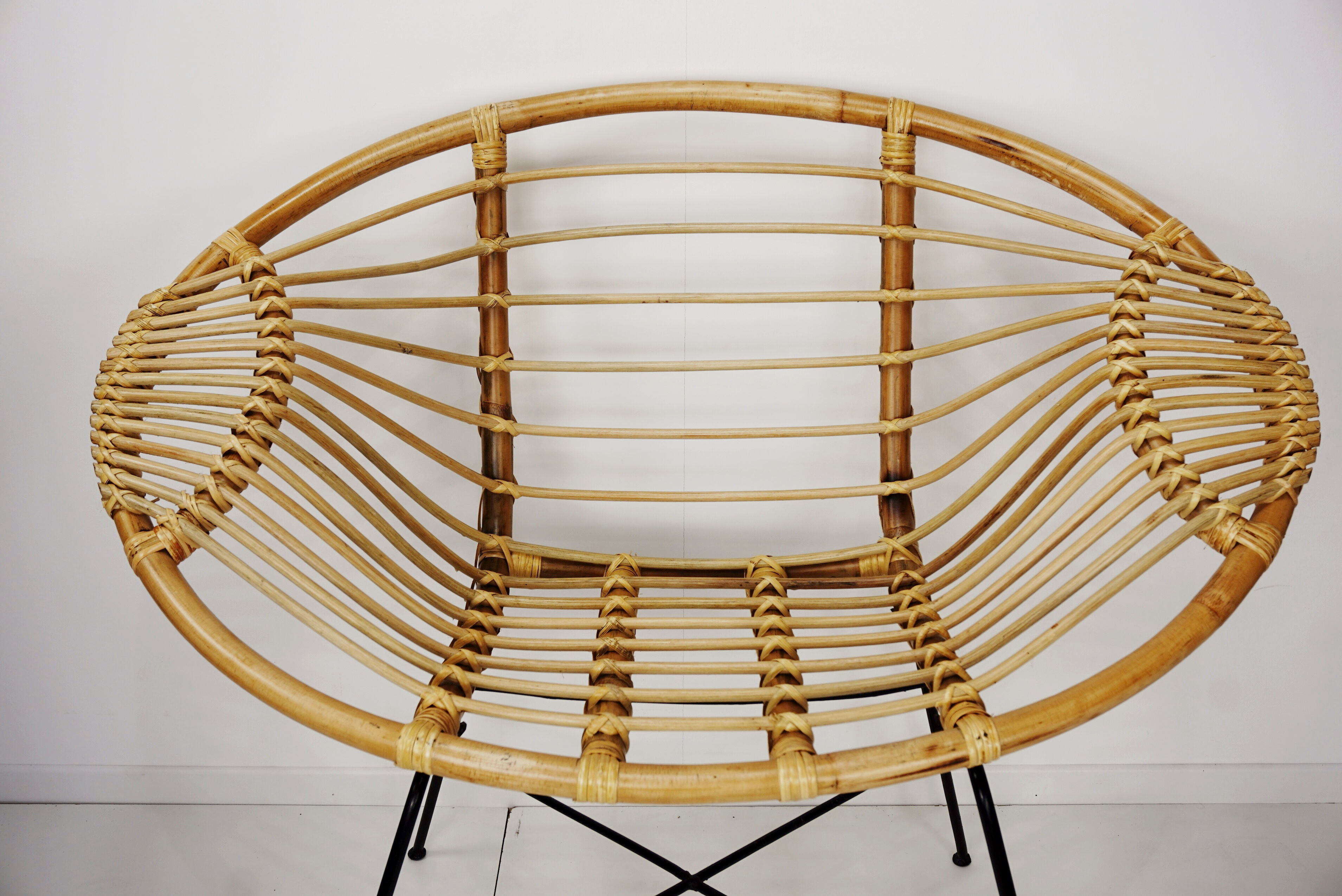 Rattan and metal chair