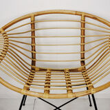 Rattan and metal chair