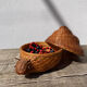 Jewelry box rattan snail vintage wicker woven old panière