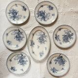 Assiettes plates et plat terre de fer sarreguemines u c modèle flore
