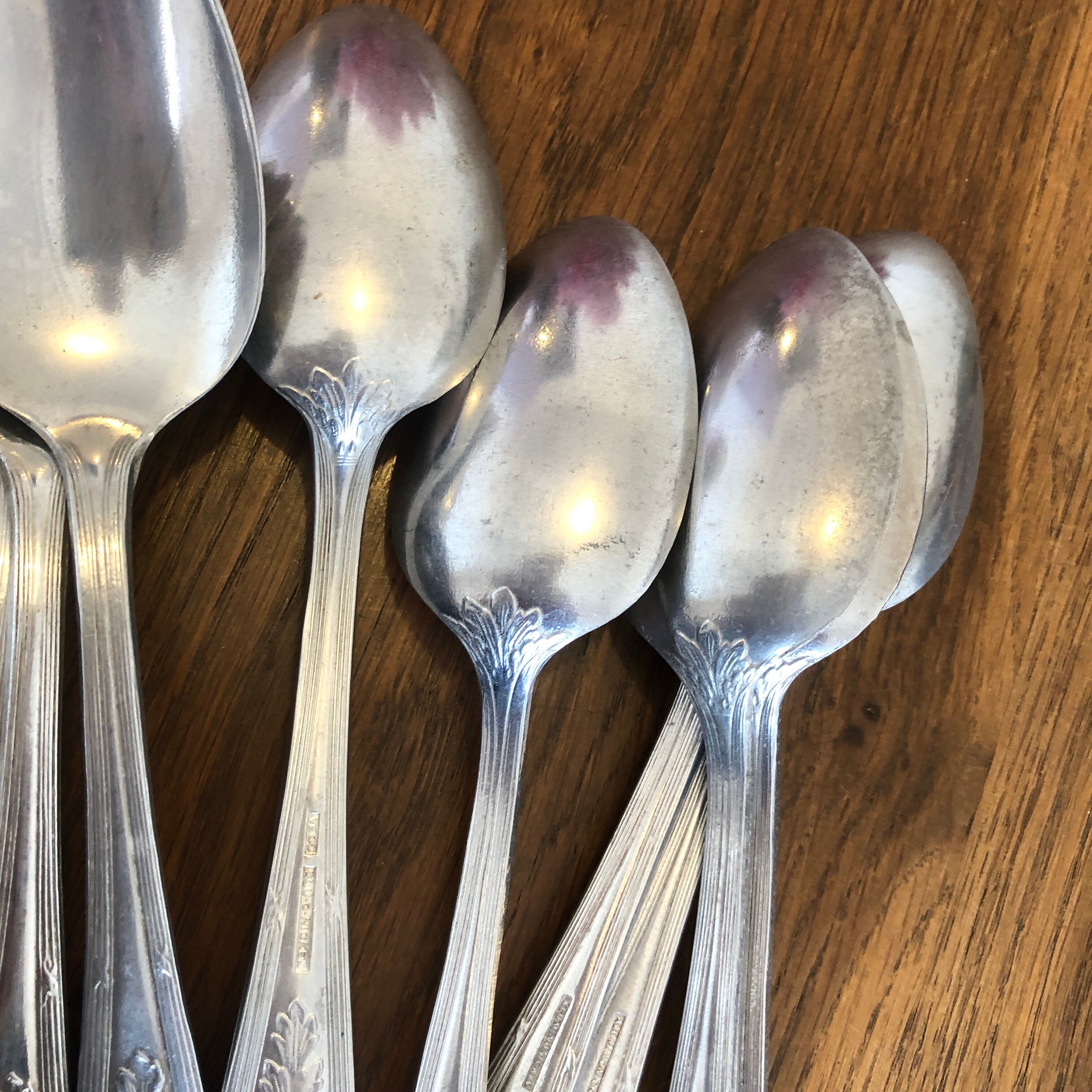 Set of 32 old Aluonickel spoons