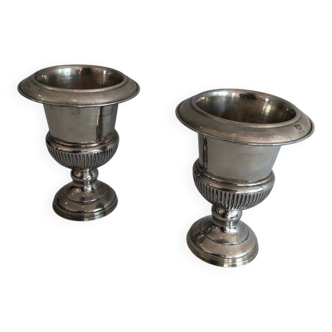 Pair of Medici-style silver-plated champagne buckets
