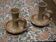 Stoneware candle holders - set of 2 (signed)
