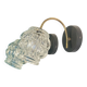 Pair of swan neck wall lights brass globe glass bubble vintage decoration