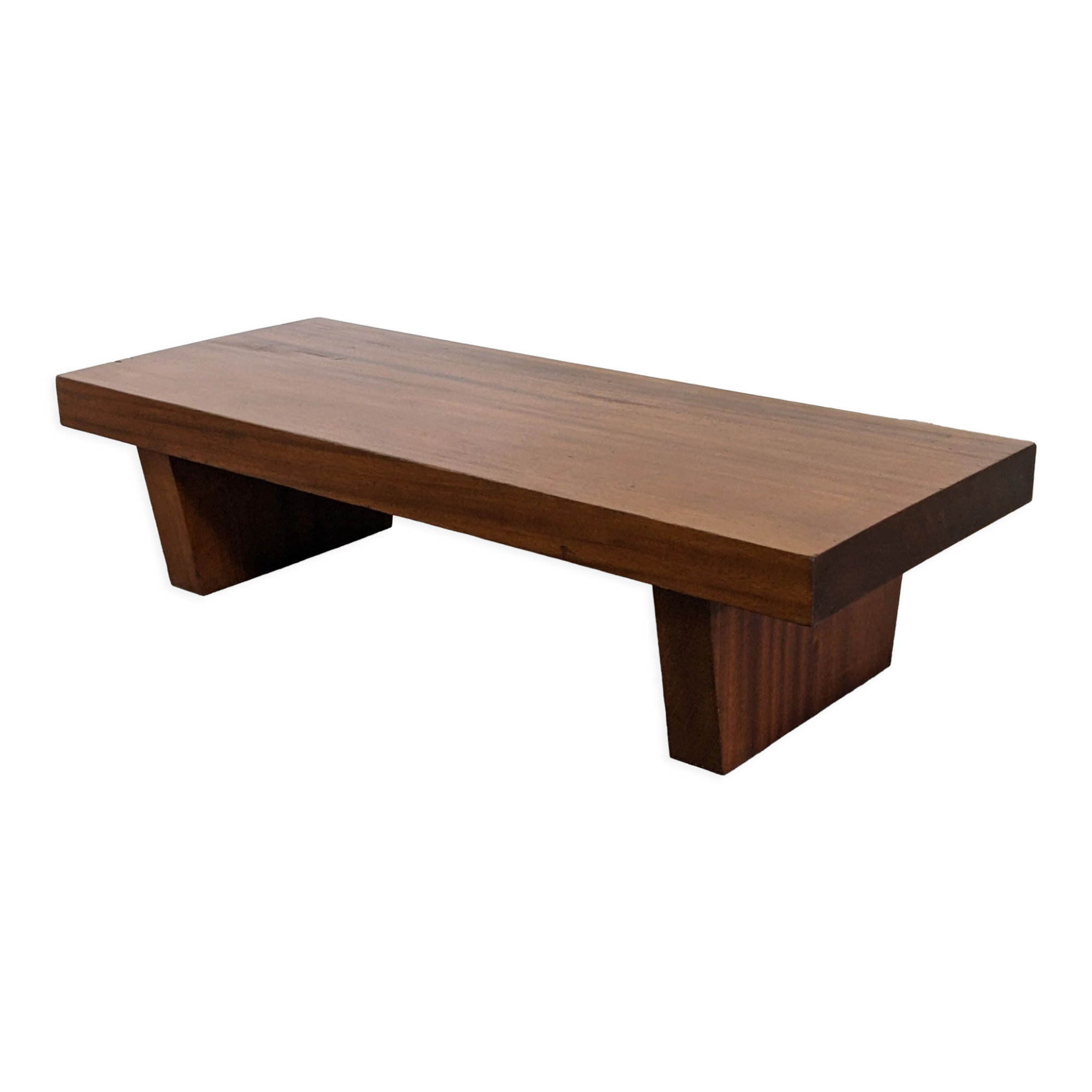 Brutalist coffee table in solid teak from the 60s/70s