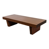 Brutalist coffee table in solid teak from the 60s/70s