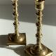 Pair of brass candle holders made in England