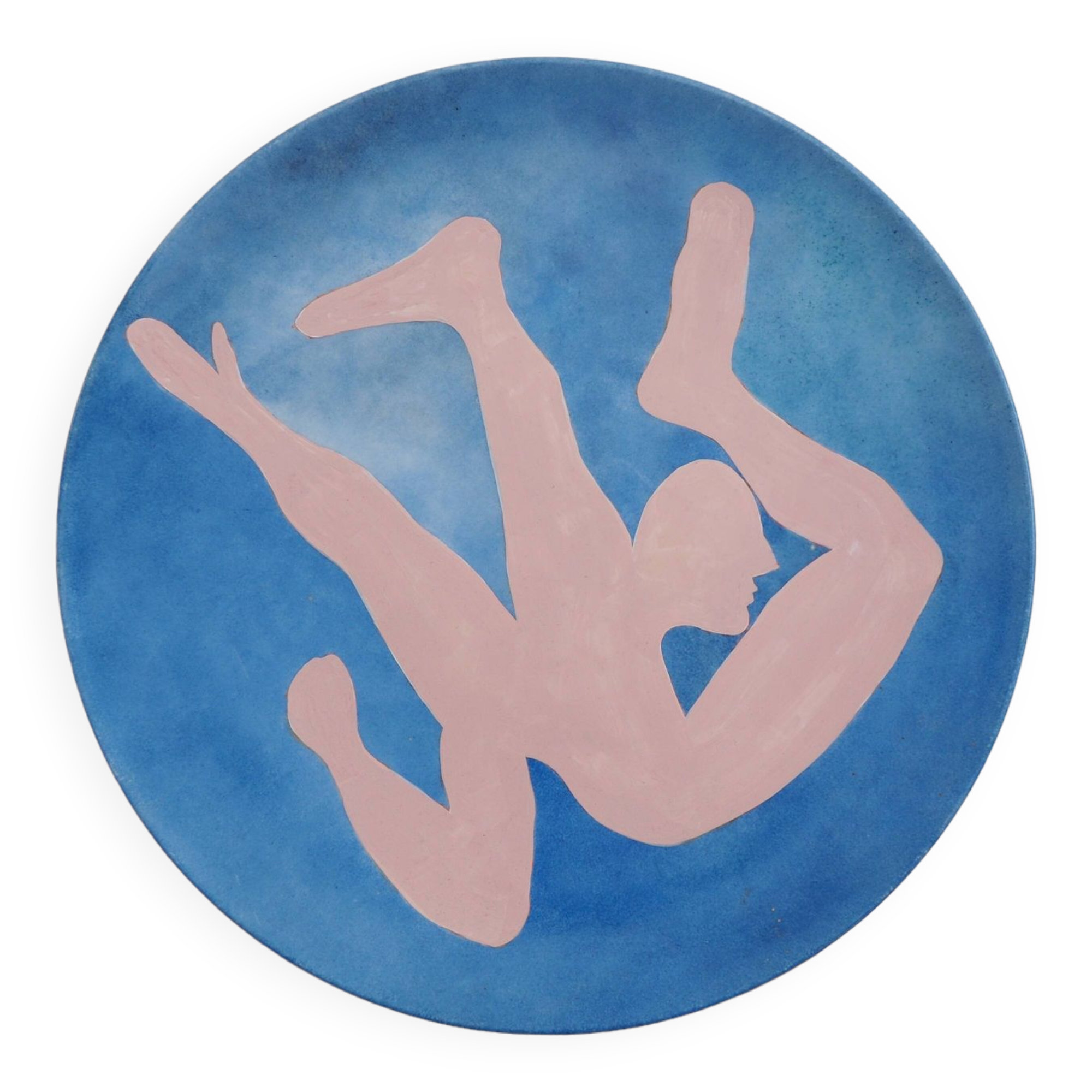 Pink and Blue Abstract Wall Decorative Plate