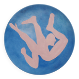 Pink and Blue Abstract Wall Decorative Plate