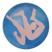 Pink and Blue Abstract Wall Decorative Plate