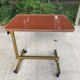 Foldable and adjustable serving trolley in wood and gold-plated steel