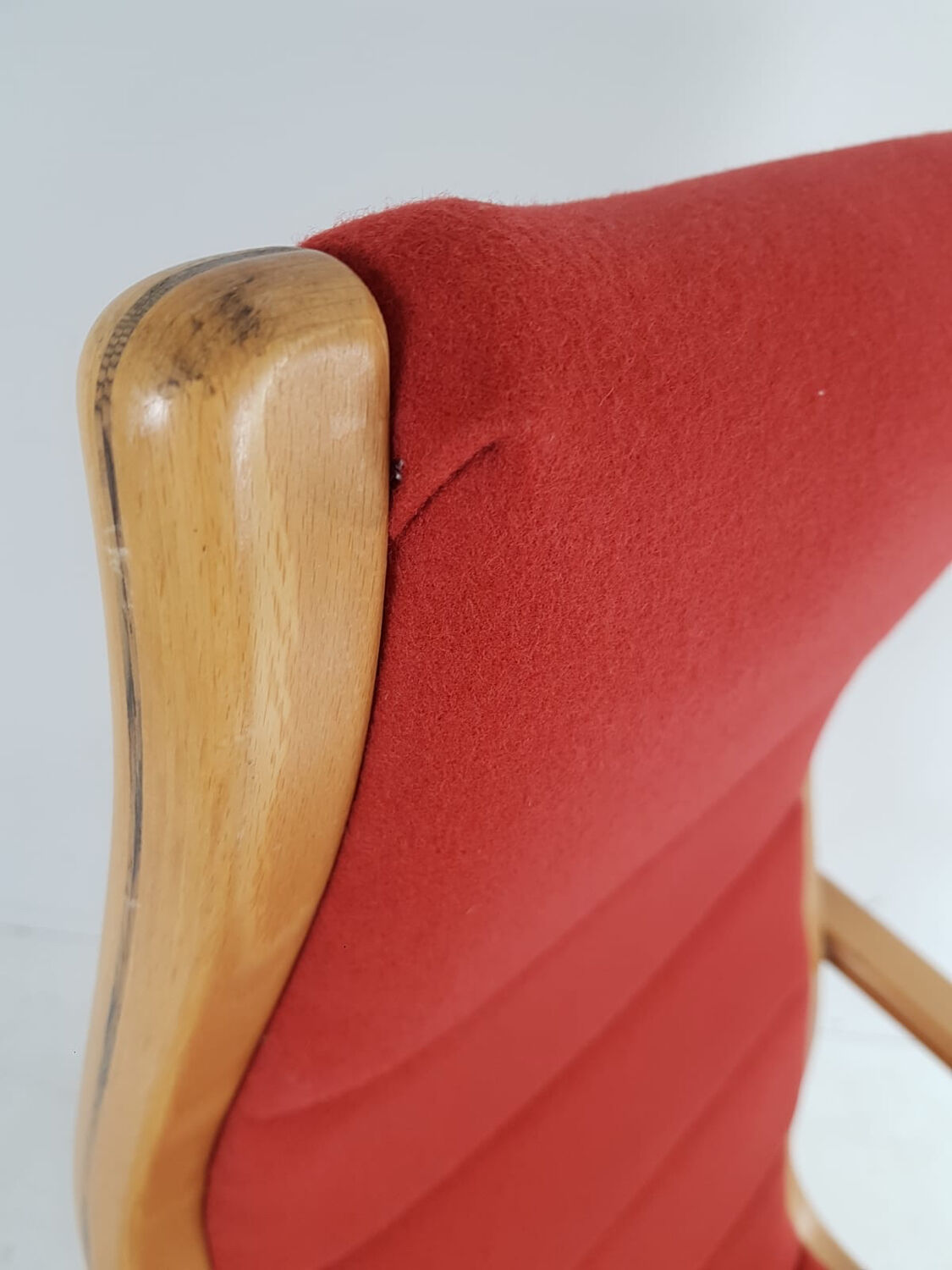Yngve Ekström Scandinavian armchair orange terracotta wool