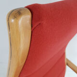 Yngve Ekström Scandinavian armchair orange terracotta wool