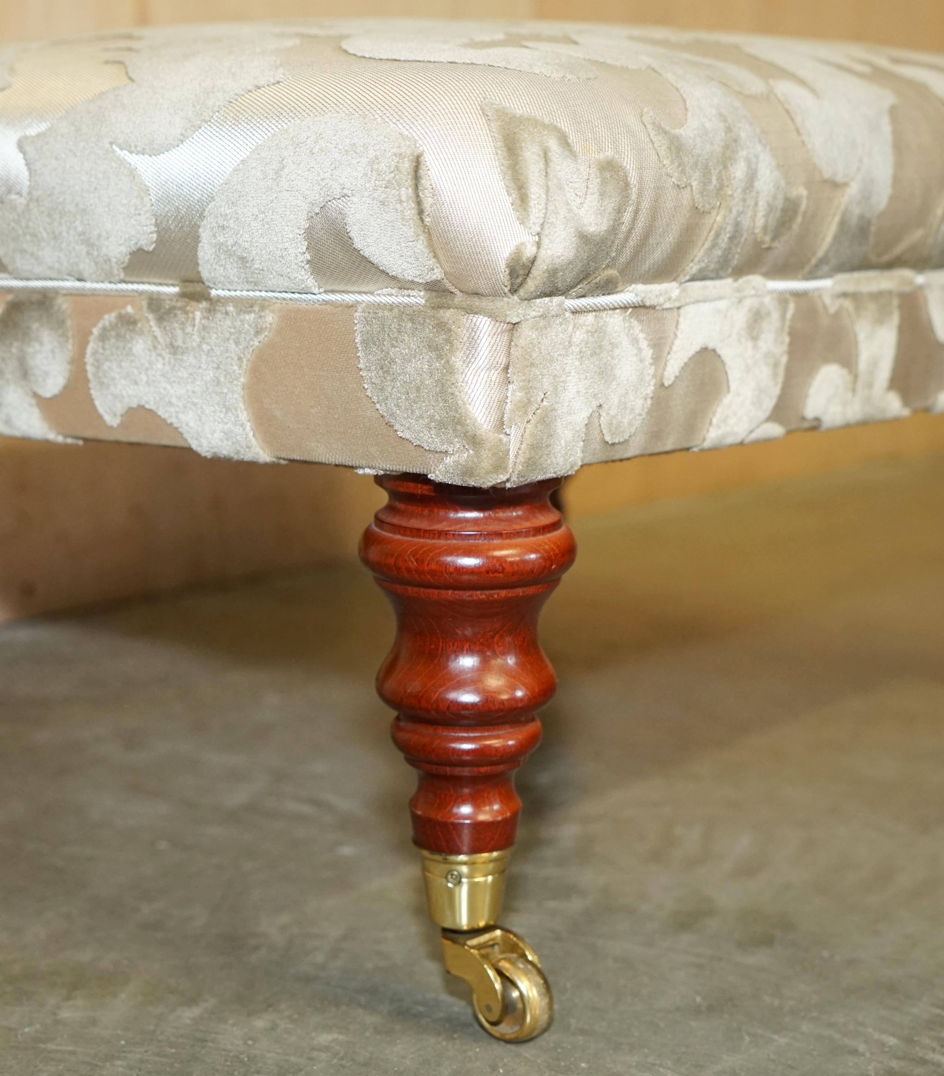 Fabric sofa and footstool, handmade in England.
