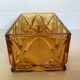 Old yellow thick glass desk organizer