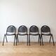 Set of 4 industrial design chairs in black steel