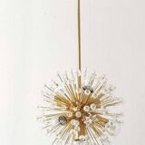 Two golden Sputnik ball chandeliers by Emil Stejnar, Austria, 1970s.