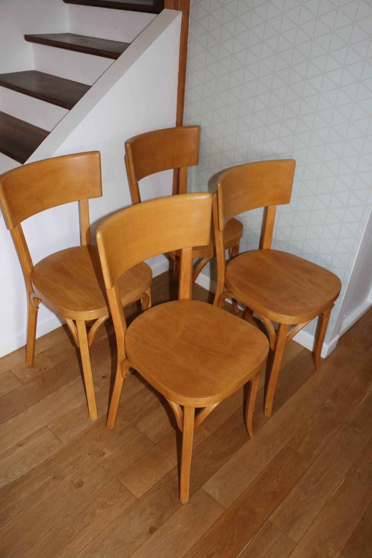 Set of 4 Baumann No. 30 chairs with wide back