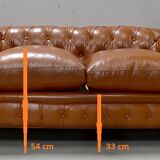 Canapé Chesterfield capitonné, en cuir – fin XIXe