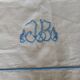 Antique linen sheet with JB embroidery