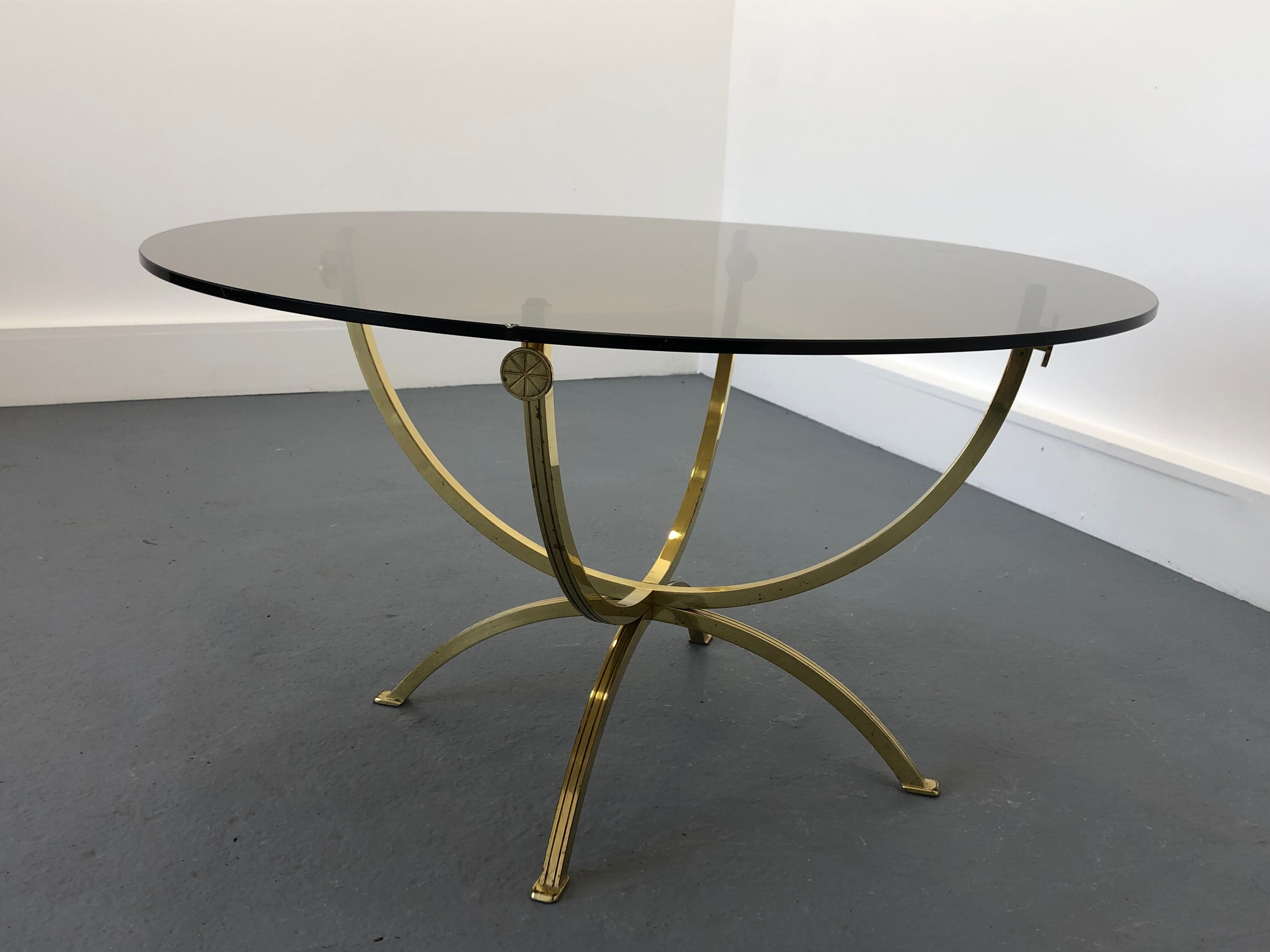 Brass and Smoked Glass Coffee Table,1970s