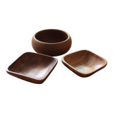 3 teak trays