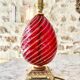 Murano glass table lamp in Ruby color, Rigadin, Italy 1950