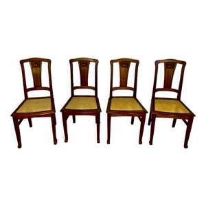 4 chaises époque art nouveau 1900,