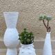 Set of 3 vintage white vases