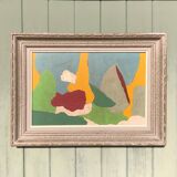 Peinture abstraite sur panneau