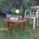 Table basse merisier, cannage et verre style Louis XV, vers 1960