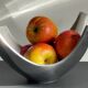 Vintage polished metal fruit bowl