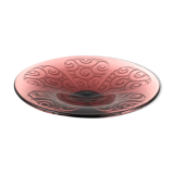 Art deco violet glass centerpiece, Le Verre Francais, Charles Schneider, France, 1930s