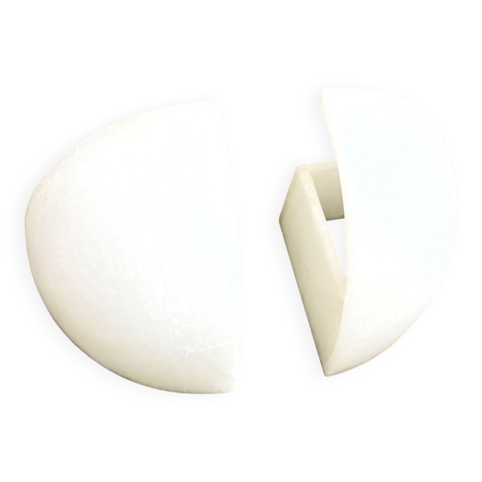 Set of 2 alabaster corner sconces