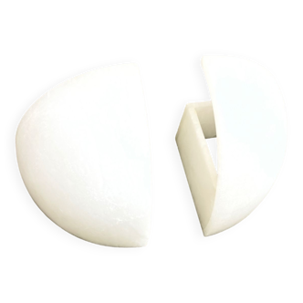 Set of 2 alabaster corner sconces