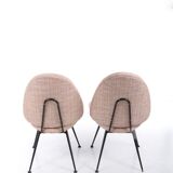 Vintage chair pair with metal legs, 1960s