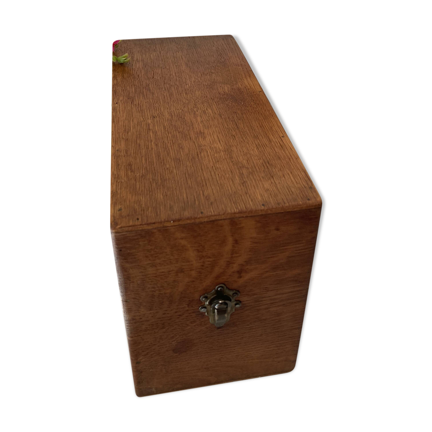 Vintage wooden index card box