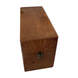 Vintage wooden index card box