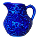 Blue barbotine cream jug Onnaing