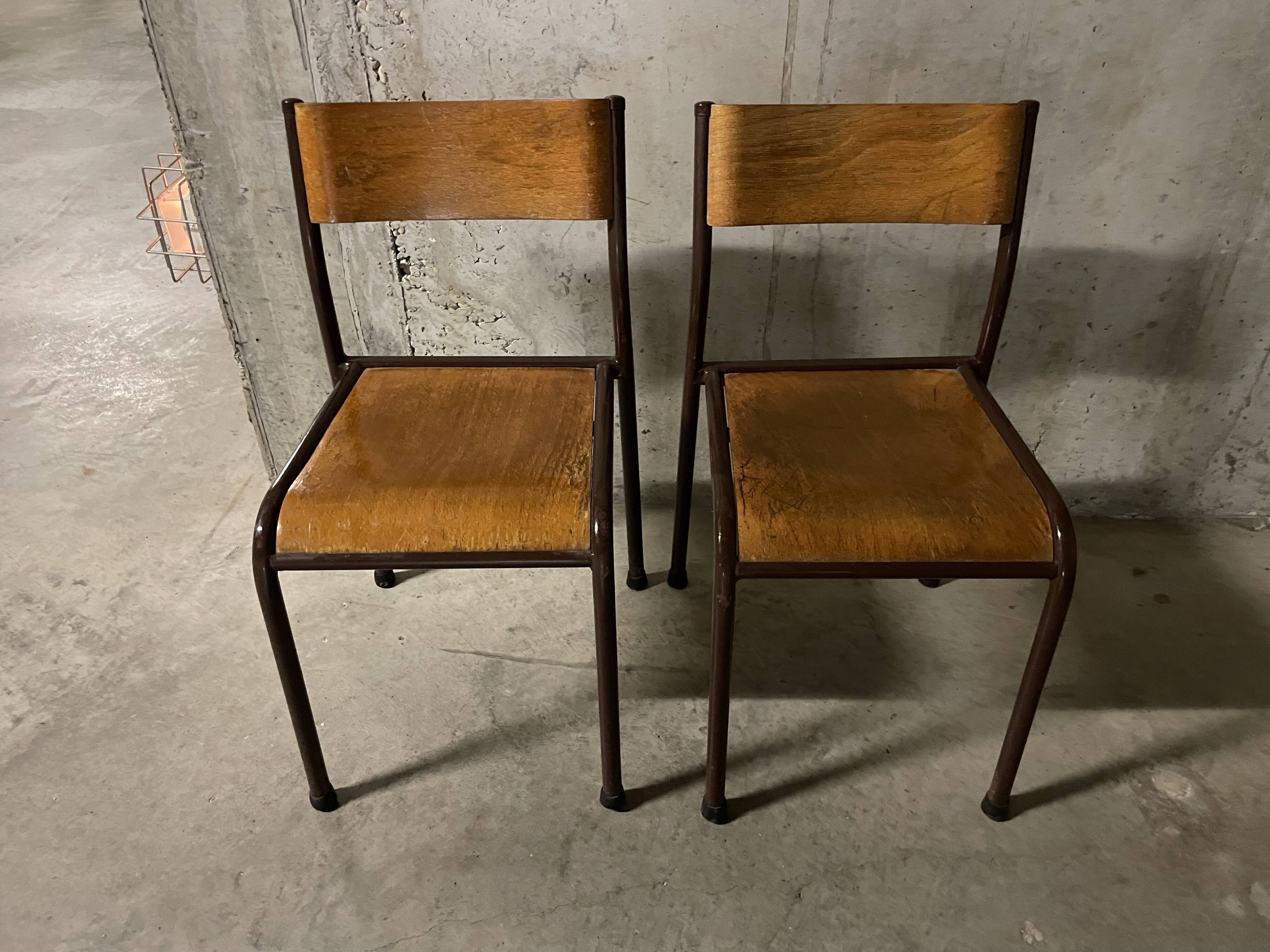 Pair of Mullca school chairs
