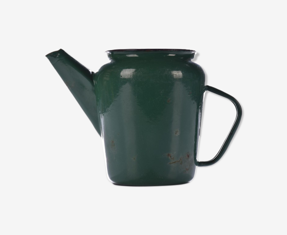 Arrosoir vintage émaillé vert
