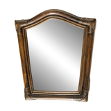 Mirror - Vintage 49x43 cm - Bamboo, Rattan - Patinated wood 1970