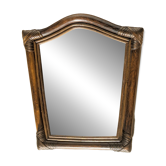 Miroir- Vintage 49x43 cm - Bambou, Rotin - Bois patiné 1970