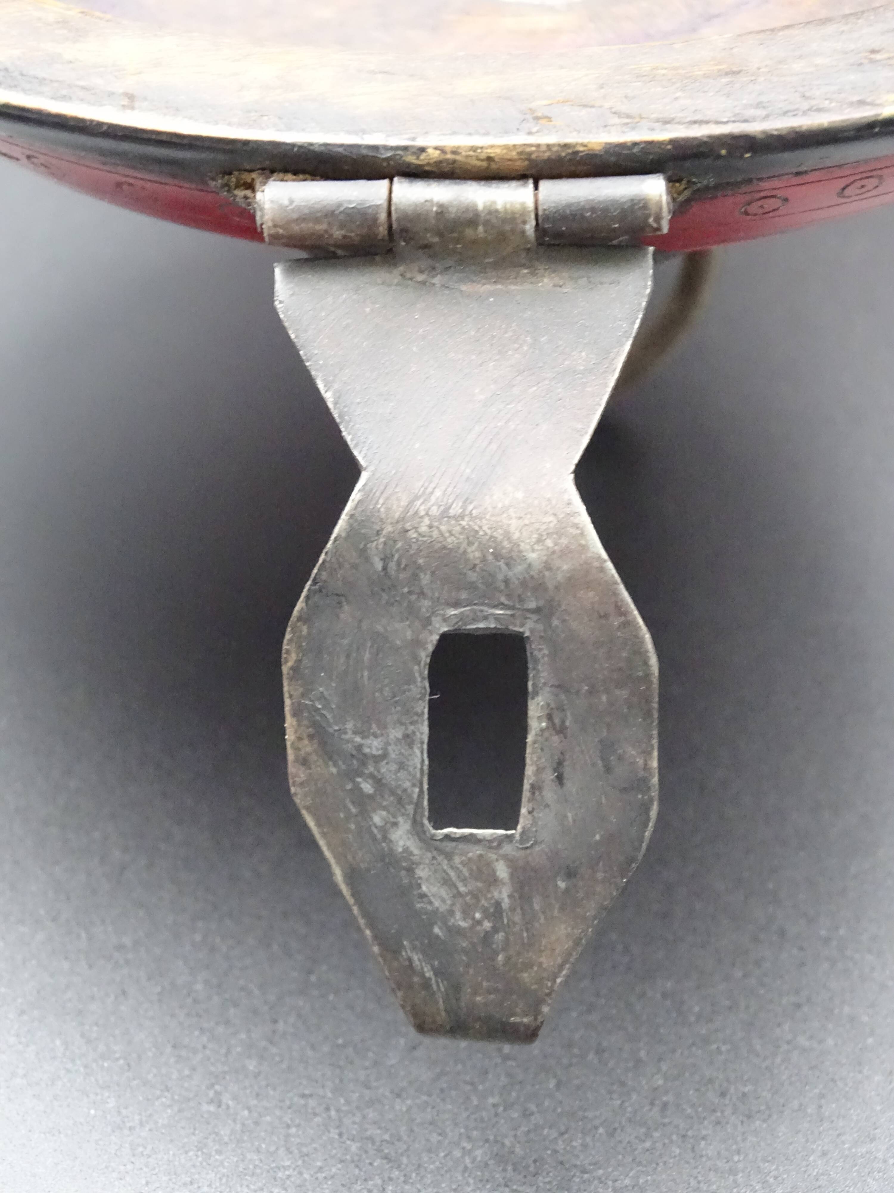 Wooden chapati box and fittings from India