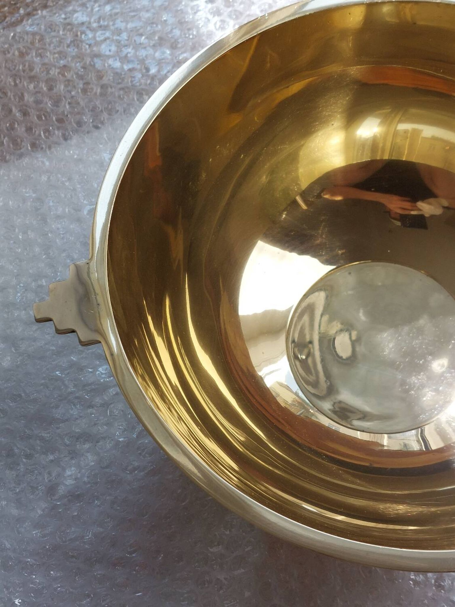 Antique and elegant Art Deco brass bowl